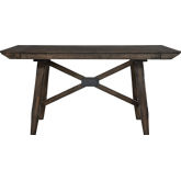 Double Bridge 96" Gathering Dining Table in Chestnut Brown