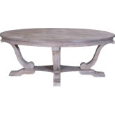 Greystone Mill Oval Cocktail Table in Brushed Stone White