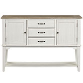 Summerville Server in Whitewash & Brushed Gray Wood