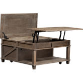 Parkland Falls Square Lift Top Cocktail Table in Weathered Taupe