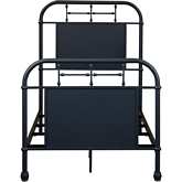 Vintage Series Twin Bed in Distressed Navy Blue Metal