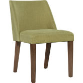Nido Dining Chair in Walnut & Green Fabric (Set of 2)