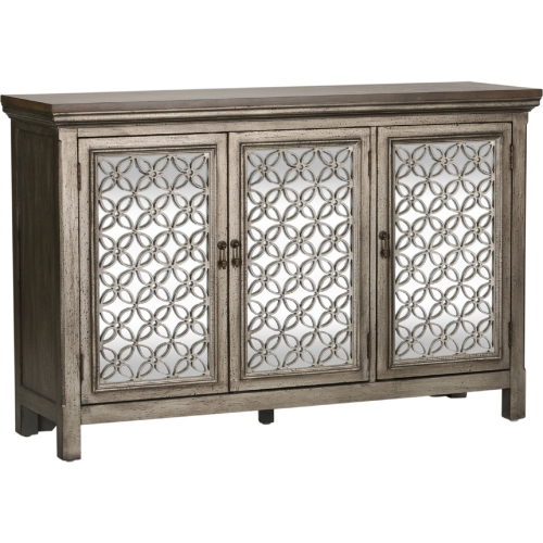 Westridge 3 Door Accent Cabinet in Wire Brushed Gray