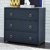 Midnight Accent Cabinet in Wire Brushed Denim Blue Wood