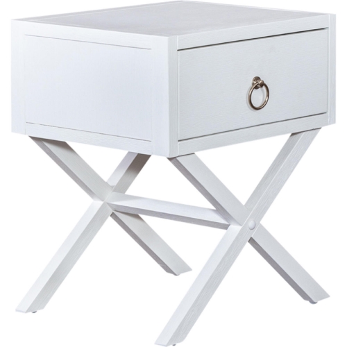 East End 1 Drawer Accent Table in Brushed White Finish