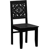 Trellis Lane Accent Desk Chair in Weathered Black Finish Wood