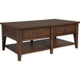 Lake House Cocktail Table in Rustic Brown Oak