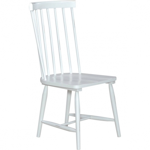 Capeside Cottage Spindle Back Dining Chair in White Wood (Set of 2)