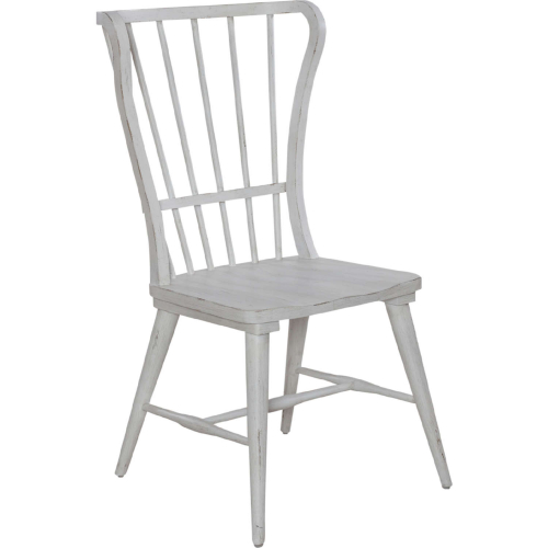 River Place Windsor Back Dining Chair in Distressed Riverstone White Finish