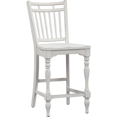 Magnolia Manor Spindle Counter Chair in Antique White (Set of 2)