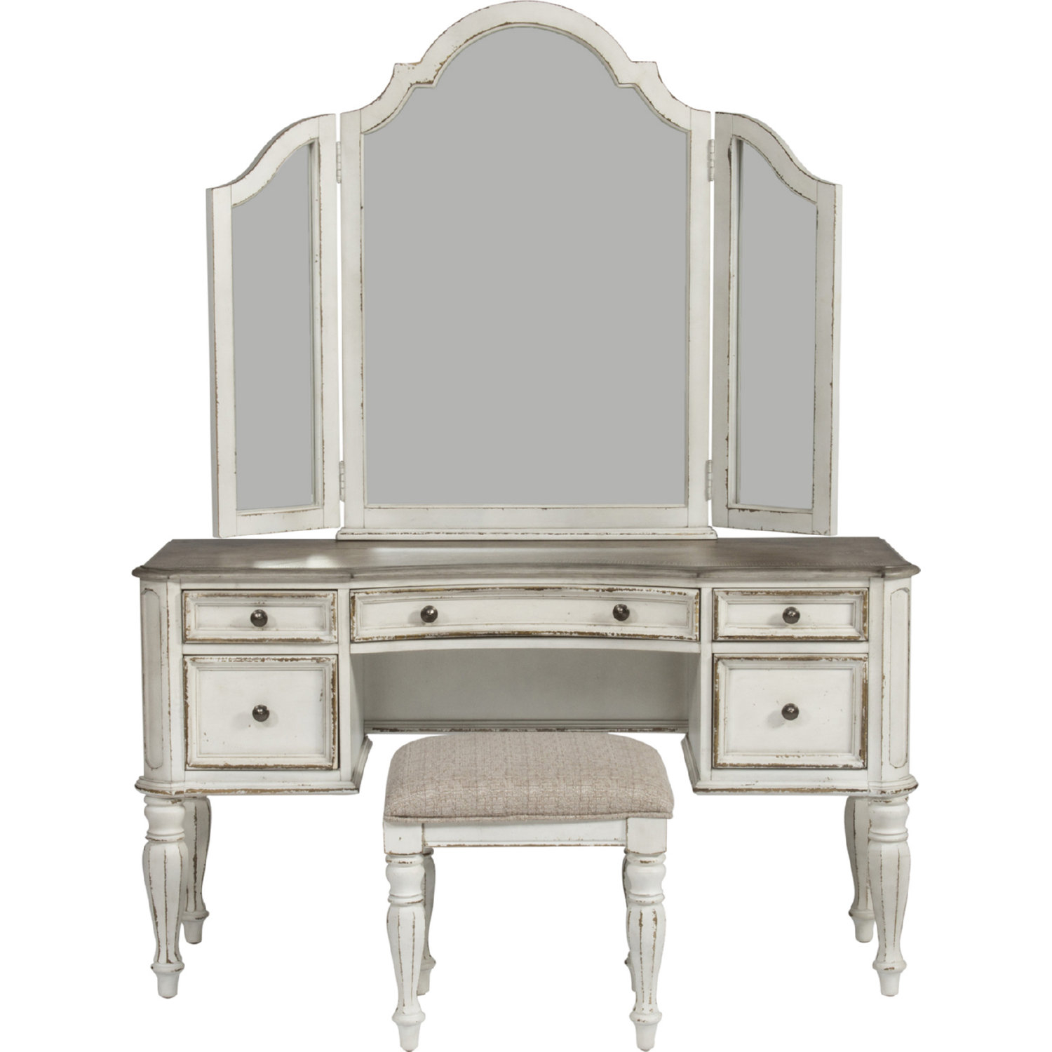 Liberty 244-BR-VN Magnolia Manor Bedroom Vanity Set in Antique White
