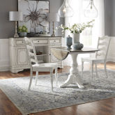 Magnolia Manor 3 Piece Drop Leaf Dining Set in Antique White