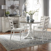 Magnolia Manor 5 Piece Drop Leaf Dining Set in Antique White