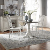 Magnolia Manor 3 Piece Drop Leaf Dining Set in Antique White