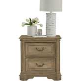 Magnolia Manor 2 Drawer Nightstand in Weathered Bisque
