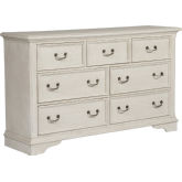 Bayside 7 Drawer Dresser in Wire Brushed Antique White