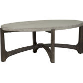 Cascade Oval Cocktail Table in Brushed Brown & Concrete