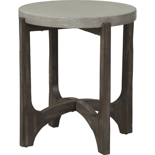 Cascade End Table in Brushed Brown & Concrete