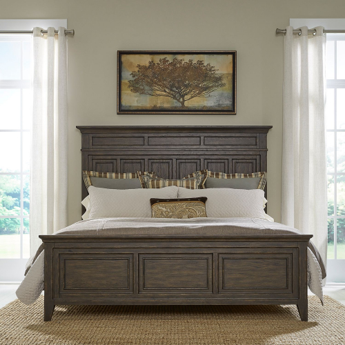 Paradise Valley King Panel Bed in Saddle Brown Finish