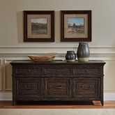 Paradise Valley Credenza in Saddle Brown Finish