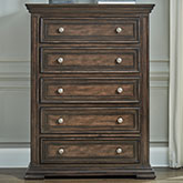 Big Valley 5 Drawer Chest in Distressed Brownstone Finish