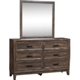 Ridgecrest Dresser & Mirror in Cobblestone Finish