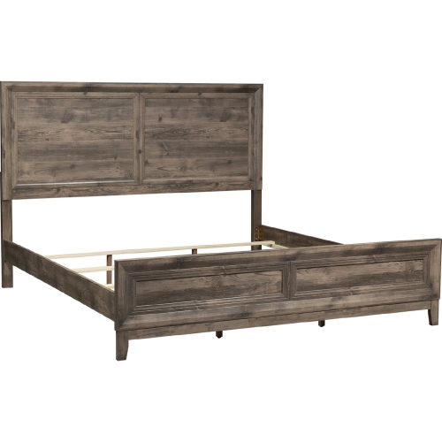 Ridgecrest King Panel Bed in Cobblestone Finish