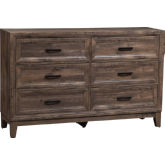 Ridgecrest 6 Drawer Dresser in Cobblestone Finish
