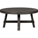Modern Farmhouse Round Cocktail Table in Distressed Charcoal