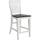 Allyson Park Counter Height Slat Back Chair in Brushed White & Gray