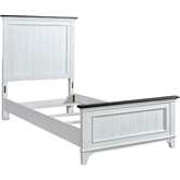 Allyson Park Twin Panel Bed in Wirebrushed White & Gray