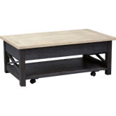 Heatherbrook Lift Top Cocktail Table in Charcoal Gray & Ash