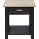Heatherbrook Drawer End Table in Charcoal Gray & Ash