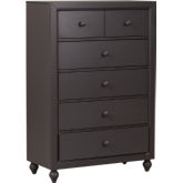 Cottage View 5 Drawer Chest in Dark Gray Finish