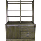 Stone Brook Jr Executive Credenza & Hutch in Saddle Brown