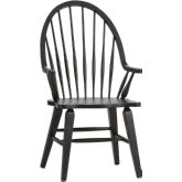 Hearthstone Windsor Back Dining Arm Chair in Black (Set of 2)