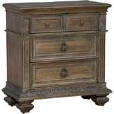 Carlisle Court Bedside Chest with Charging in Waxed Chestnut Finish Wood
