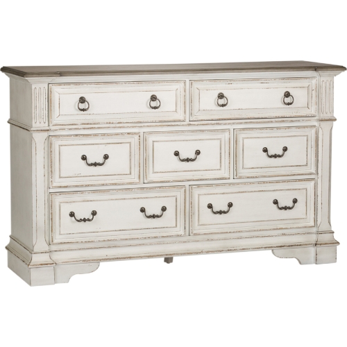 Abbey Park 7 Drawer Dresser in Antique White