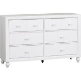Cottage View 6 Drawer Dresser in White Finish