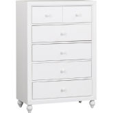 Cottage View 5 Drawer Chest in White Finish