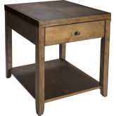 Mitchell End Table in Nutmeg Brown Finish
