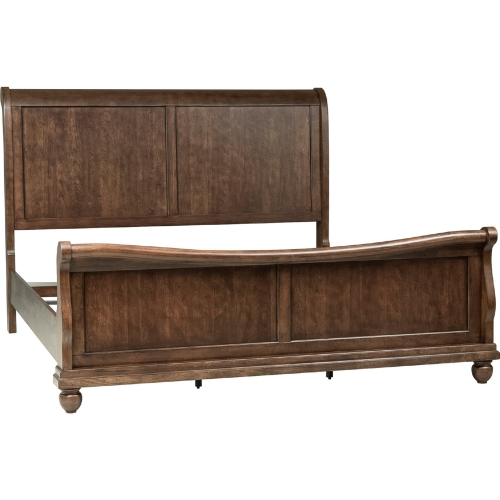 Rustic Traditions Queen Sleigh Bed in Rustic Cherry Finish
