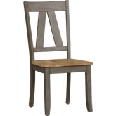 Lindsey Farm Splat Back Dining Chair in Gray & Sandstone (Set of 2)