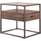 Jamestown End Table in Tobacco Brown Wood & Metal