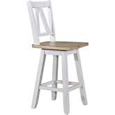 Lindsey Farm Counter Swivel Chair in Weathered White & Sandstone