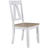 Lindsey Farm Splat Back Dining Chair in Weathered White & Sandstone