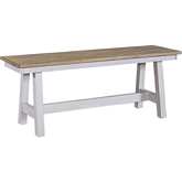 Lindsey Farm Dining Bench in Weathered White & Sandstone
