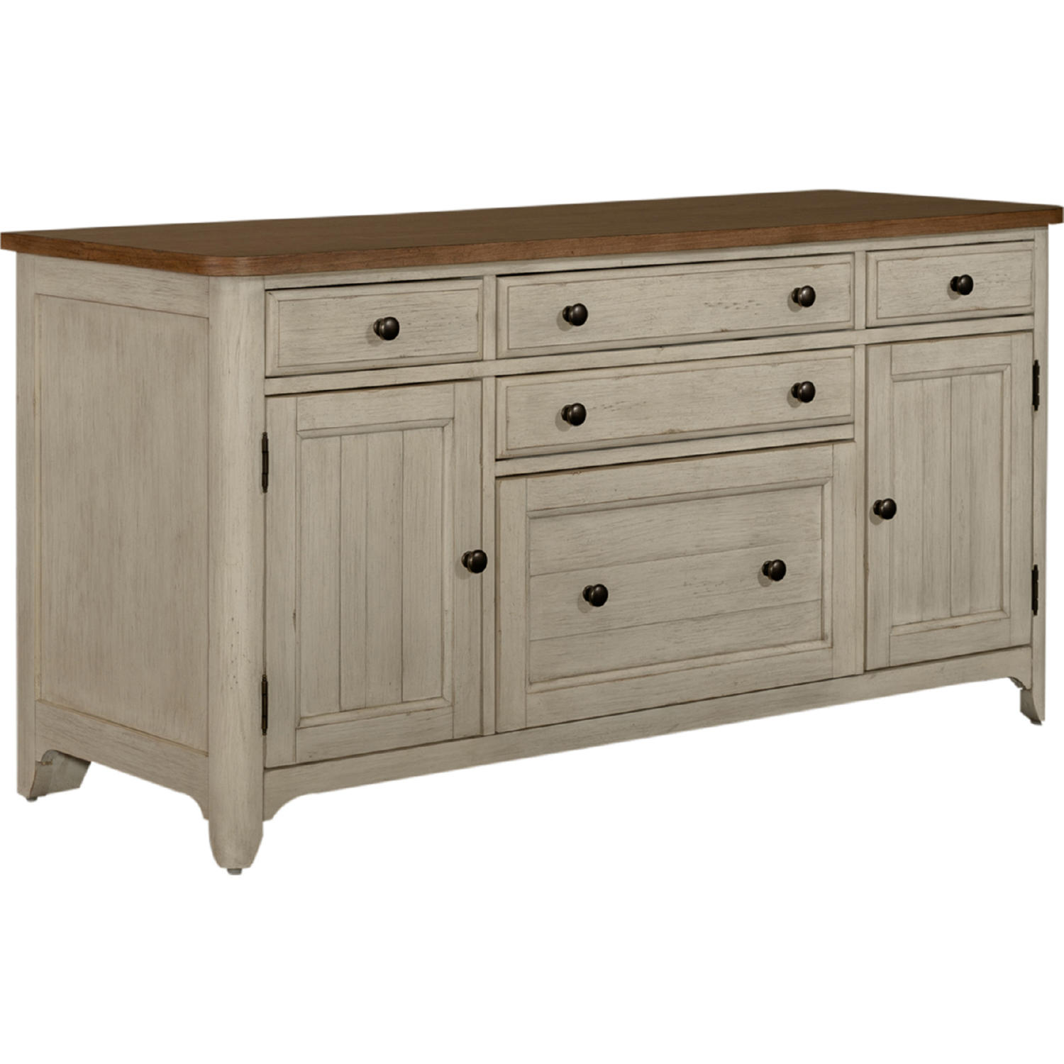 Liberty 652HO120 Farmhouse Reimagined Door Credenza in Antique White