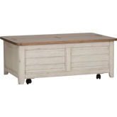 Farmhouse Reimagined Storage Trunk in Antique White & Chestnut