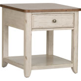 Farmhouse Reimagined End Table in Antique White & Chestnut